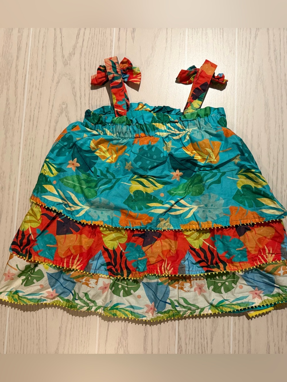 Disney Parks Moana Girls 3T Tropical Tiered Sundress - Picture 9 of 11